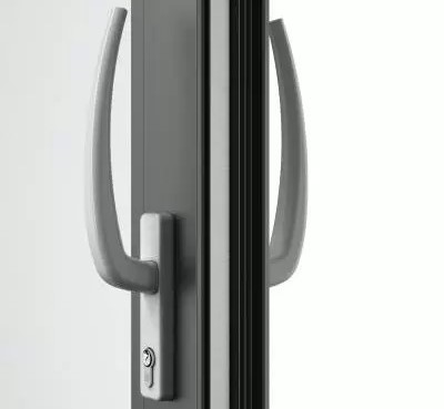 Модель двухсторонней дверной ручки с замком